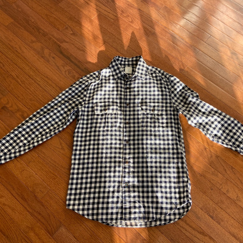 Crewcuts Navy and White Plaid Flannel Shirt